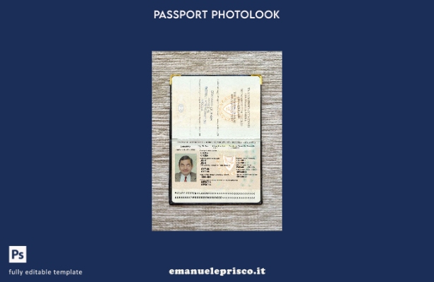modello di aspetto fotografico della versione del passaporto di Cipro in stile v
